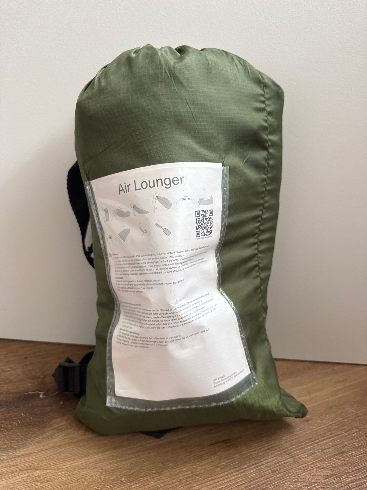 Groene Air Lounger - Comfortabel en Draagbaar, Ophalen of Verzenden, Zo goed als nieuw, 1-persoons