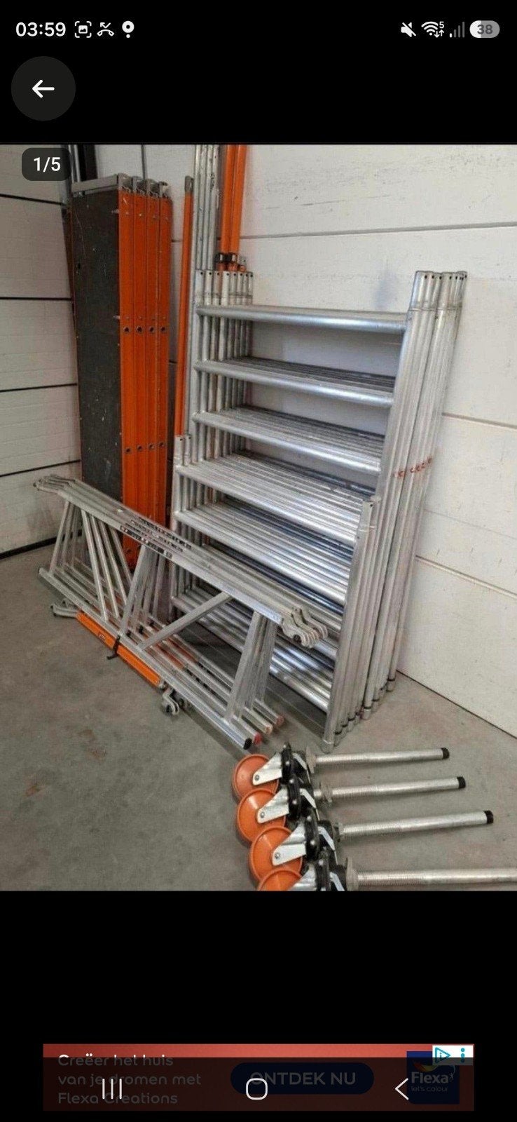 altrex rolsteiger, Doe-het-zelf en Verbouw, Steigers, Ophalen, Rolsteiger of Kamersteiger, 5 meter of hoger