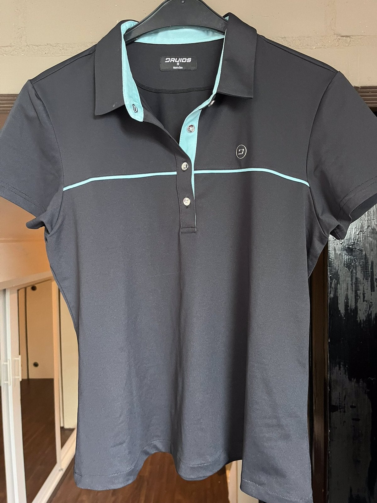 Polo shirt voor de golf KM zwart mt L, Ophalen of Verzenden, Nieuw, Zwart, Korte mouw