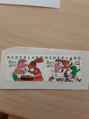 Kinderzegels Max Velthuis kikker, haaas, gans, varken, Verzenden, Postfris