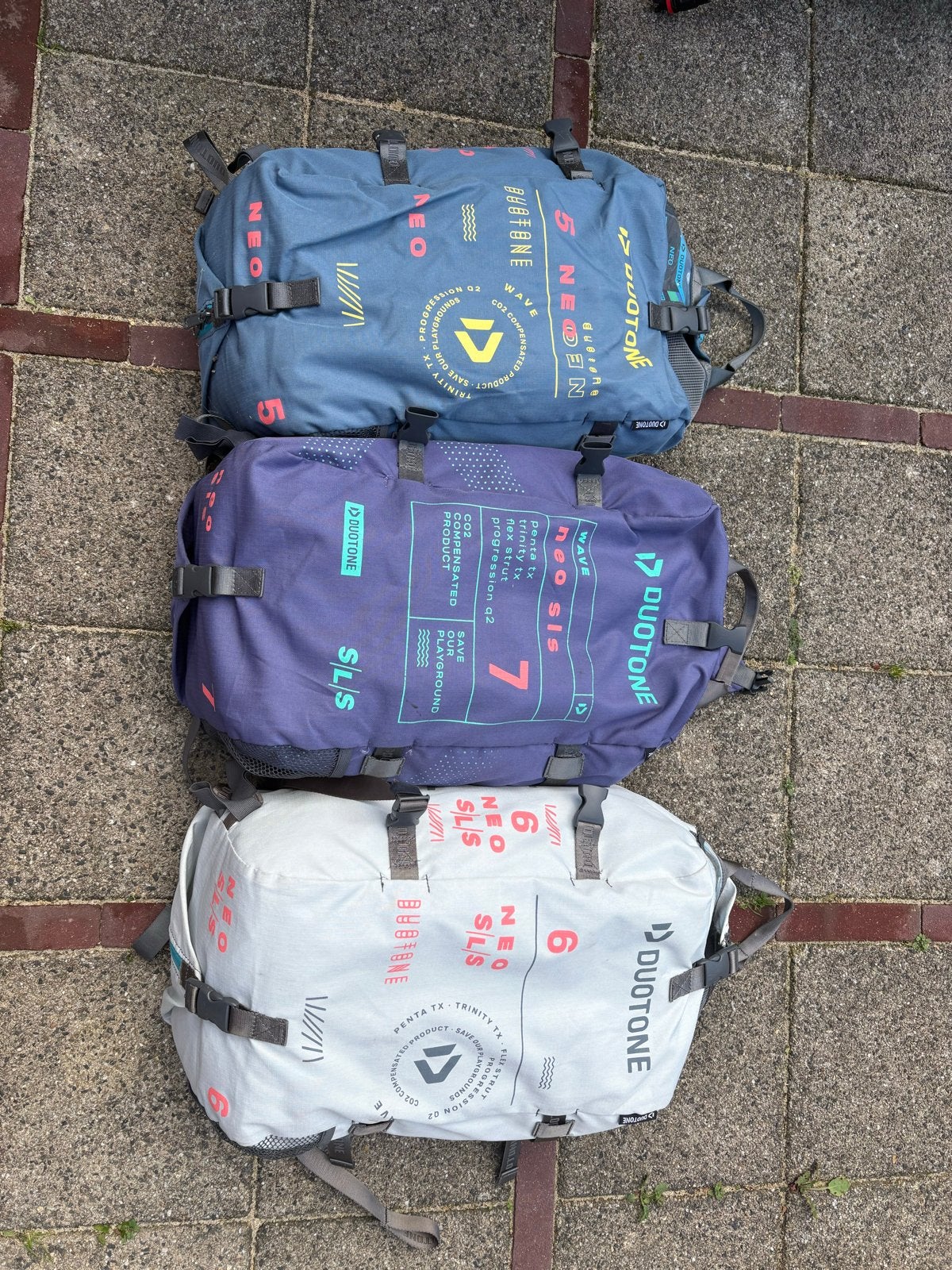 Duotone Neo Wavekites - 5m, 6m, 7m (verschillende jaren), Watersport en Boten, Ophalen, Geen board, Zo goed als nieuw, Kite