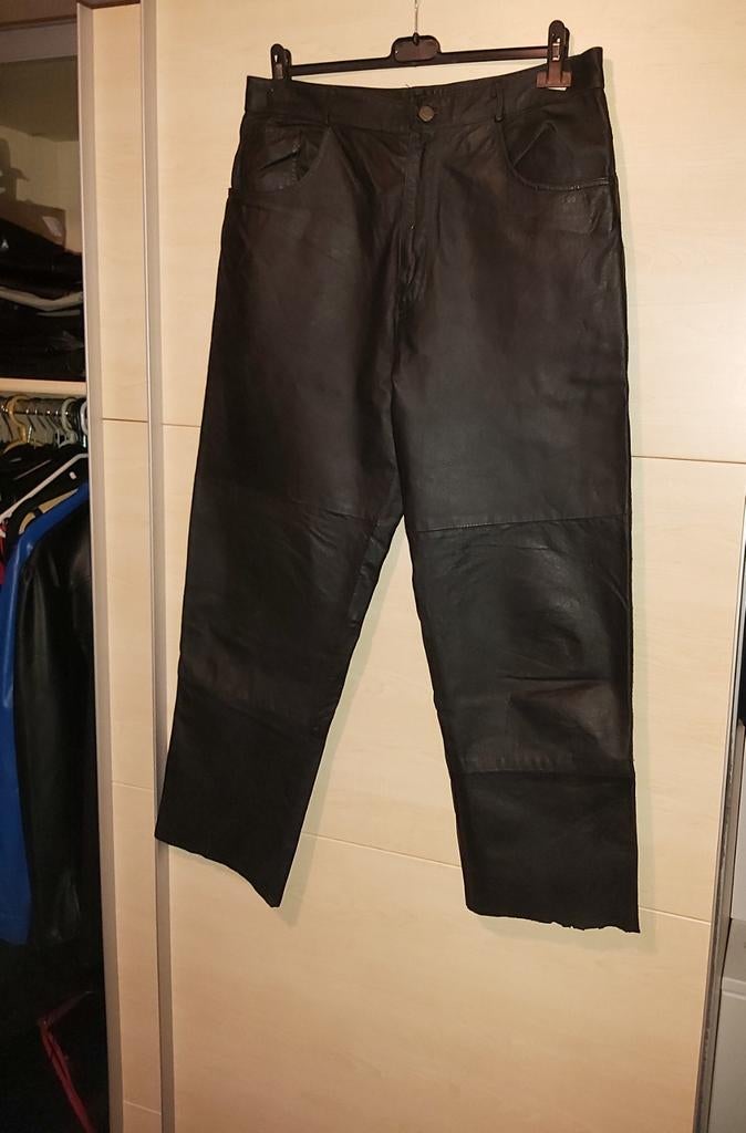 Echt leren broek, Kleding | Heren, Broeken en Pantalons, Ophalen of Verzenden, Zo goed als nieuw, Maat 52/54 (L), Zwart