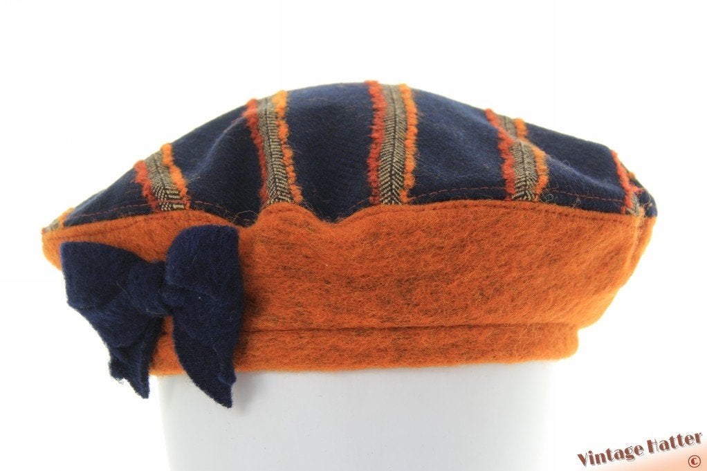 Alpino baret Fiebig oranjebruin en donkerblauw 54-58 nieuw, Hoed, Nieuw, Fiebig, One size fits all