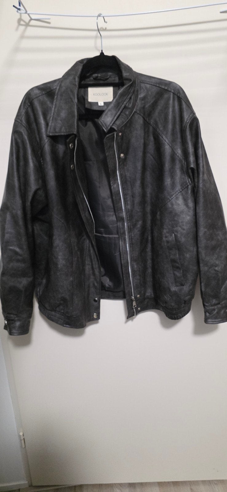 lederlook jasje, Ophalen, Zo goed als nieuw, Zwart