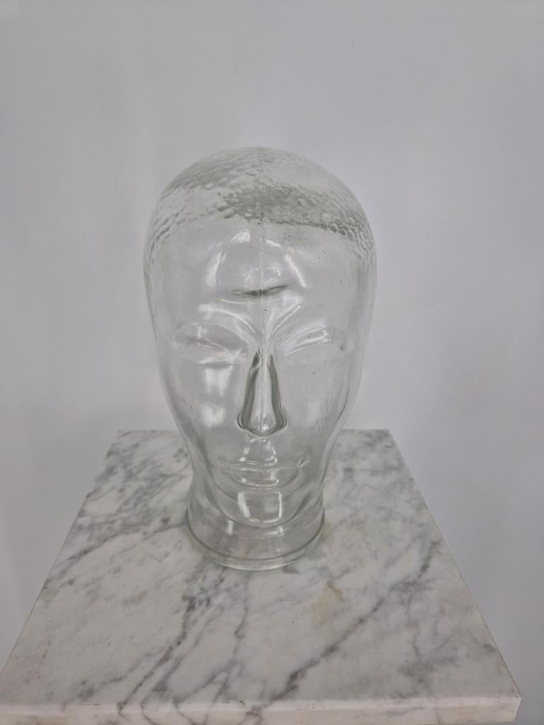 Glazen Etalage Hoofd | Vintage Mannequin Hoofd | 27 cm, Ophalen of Verzenden