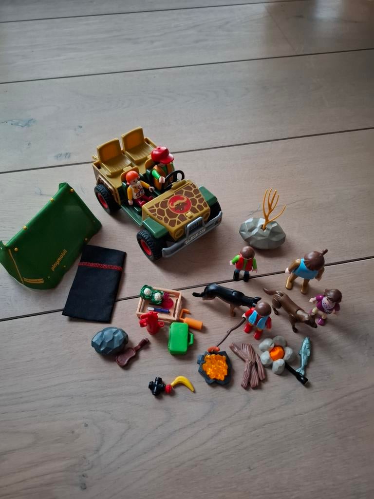 Playmobil Safari Jeep met Tent en Figuren, Ophalen of Verzenden, Gebruikt, Complete set