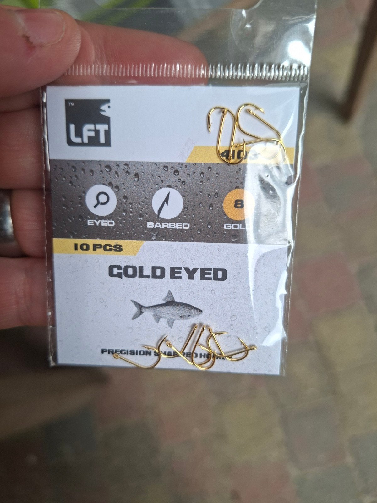 LFT Gold Eyed Barbed Vishaakjes maat 8 - 10 stuks, Ophalen of Verzenden, Nieuw, Haak