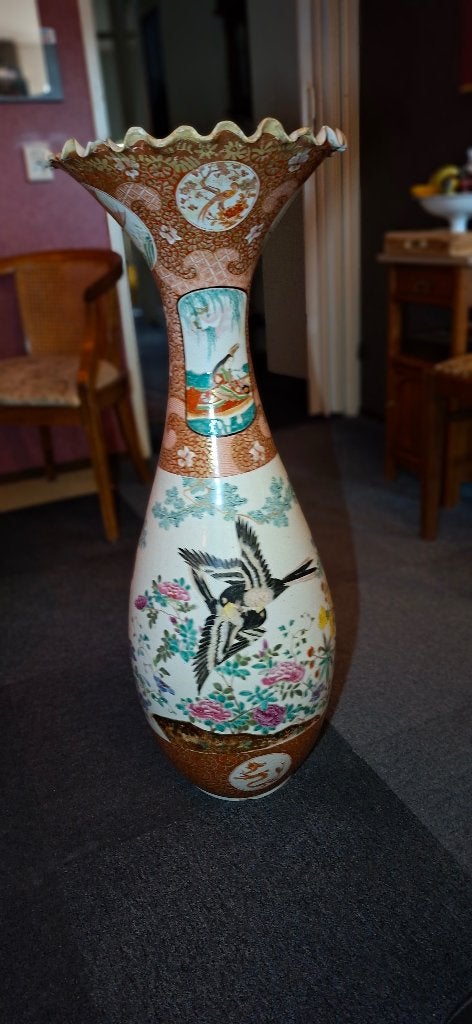 Antieke Japanse Vaas 93cm hoog bij 34cm diameter, Ophalen
