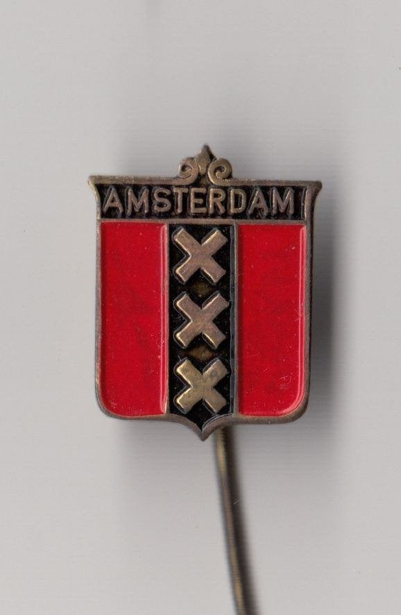 Amsterdam Stadswapen XXX speldje, Gebruikt, Niet vindbaar, Niet vindbaar, Speldje of Pin