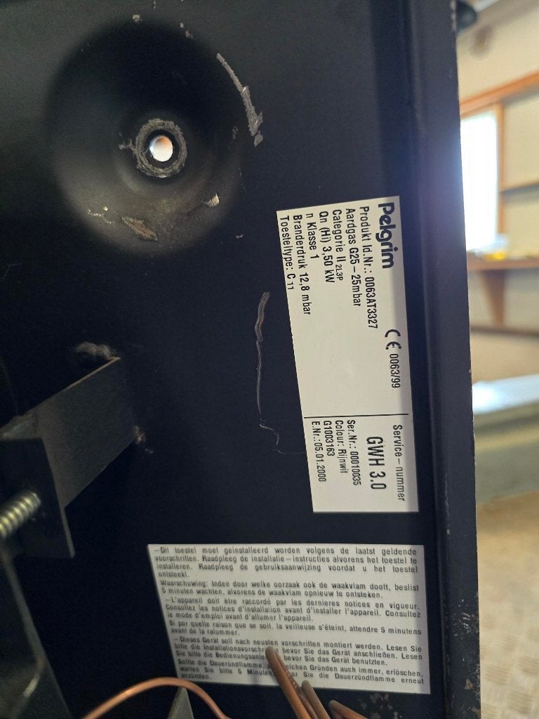 Gevelkachel Pelgrim aardgas, Ophalen, Gebruikt