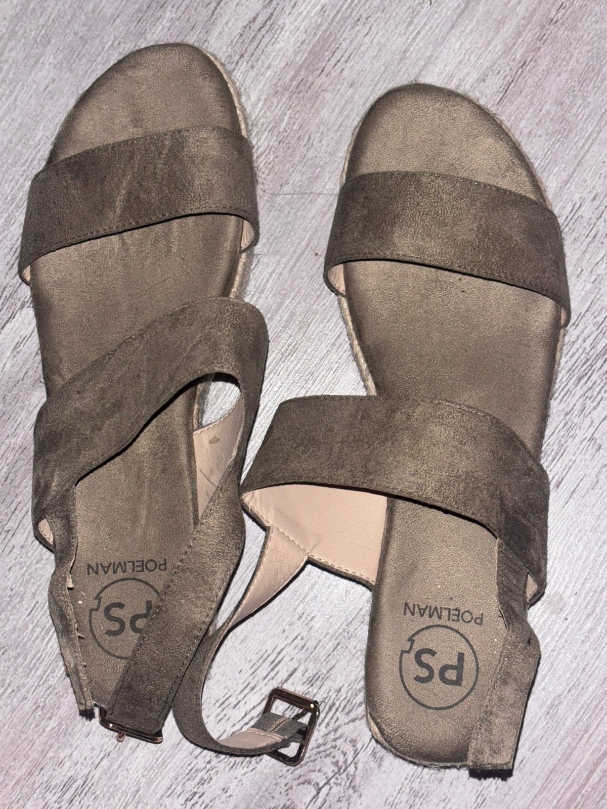 PS Poelman sandalen 39, Zo goed als nieuw, Groen, Sandalen of Muiltjes, Ophalen of Verzenden