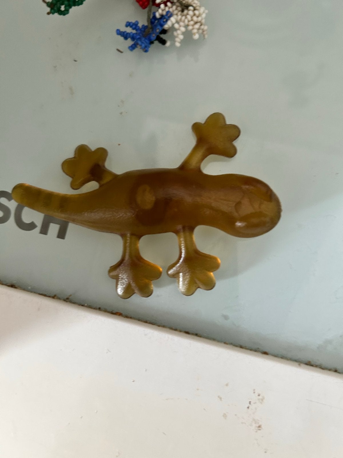 Vintage hars hagedis beeldje - uniek decoratief item, Verzamelen, Dierenverzamelingen, Ophalen of Verzenden, Gebruikt, Reptiel of Amfibie