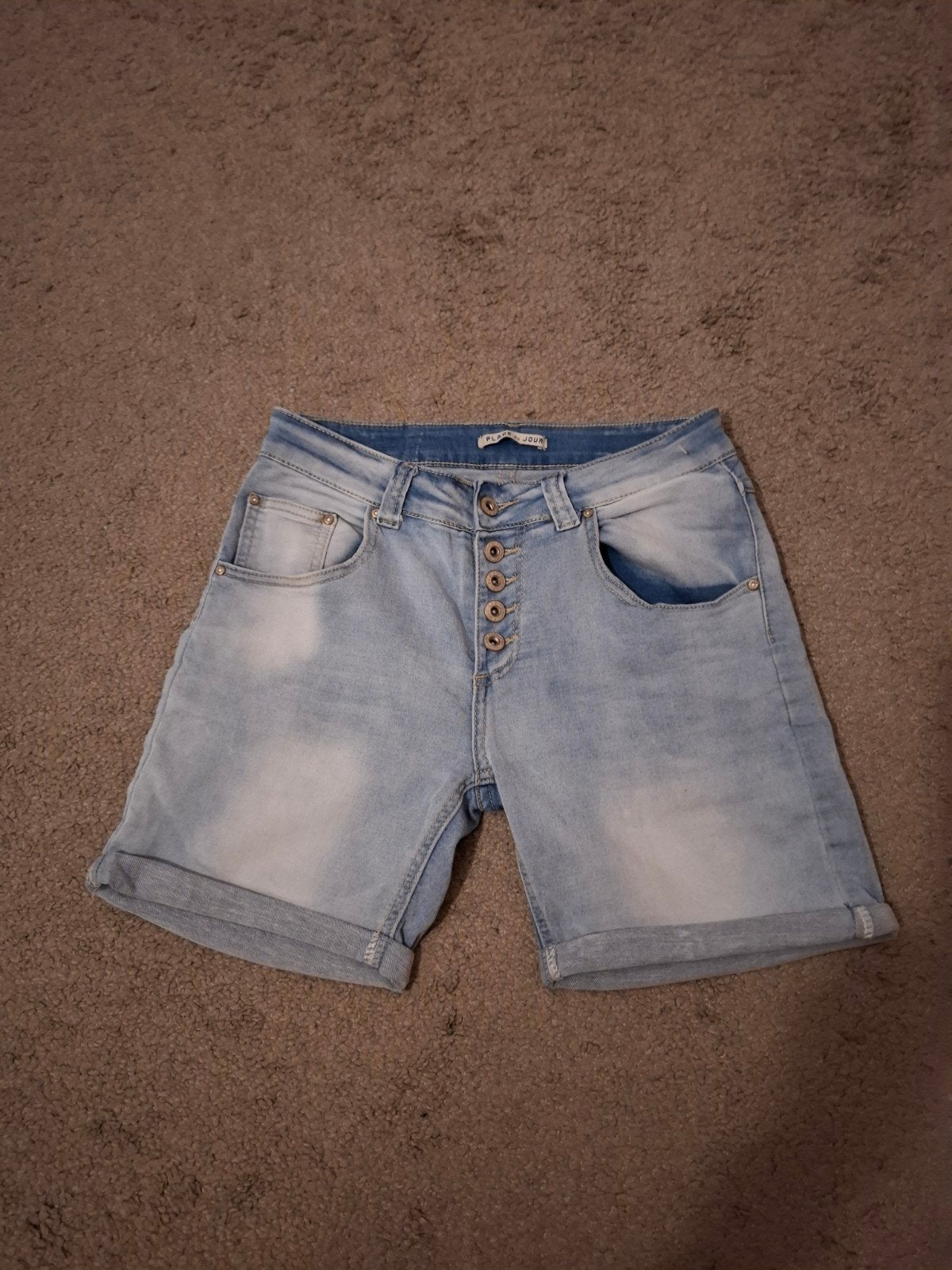 korte jogg jeans short place du jour 38, Blauw, Ophalen of Verzenden, Zo goed als nieuw, W28 - W29 (confectie 36)
