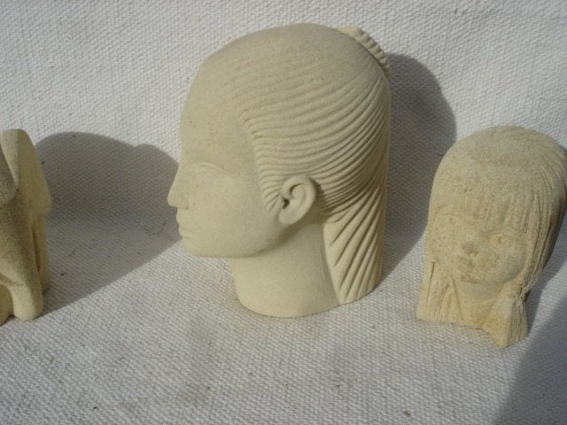 3x Vintage MARBELL Stone Art beelden / objecten, Verzamelen, Beelden en Beeldjes, Ophalen of Verzenden, Gebruikt, Overige typen