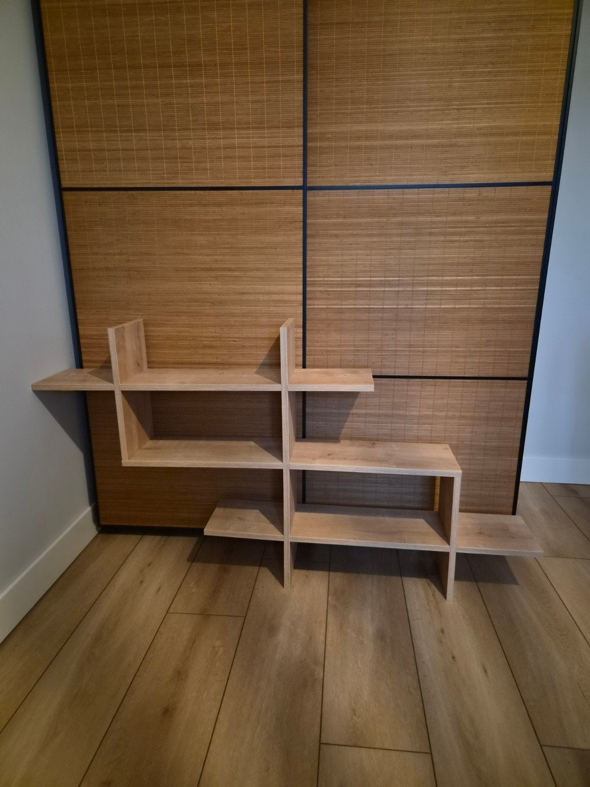 Moderne houten wandplank / boekenplank, Huis en Inrichting, Kasten | Boekenkasten, Ophalen, Met plank(en), 100 tot 150 cm, Modern, Scandinavisch