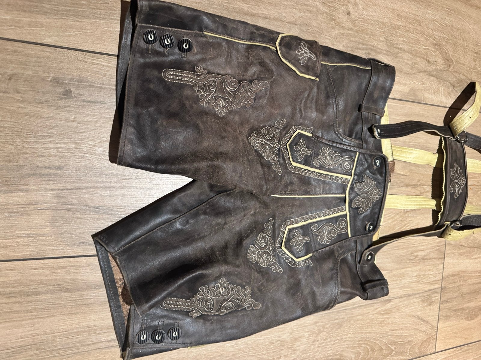 Traditionele Lederhose van Tannhäuser - Maat 52 (L), Kleding | Heren, Ophalen of Verzenden, Gedragen, Maat 52/54 (L), Bruin