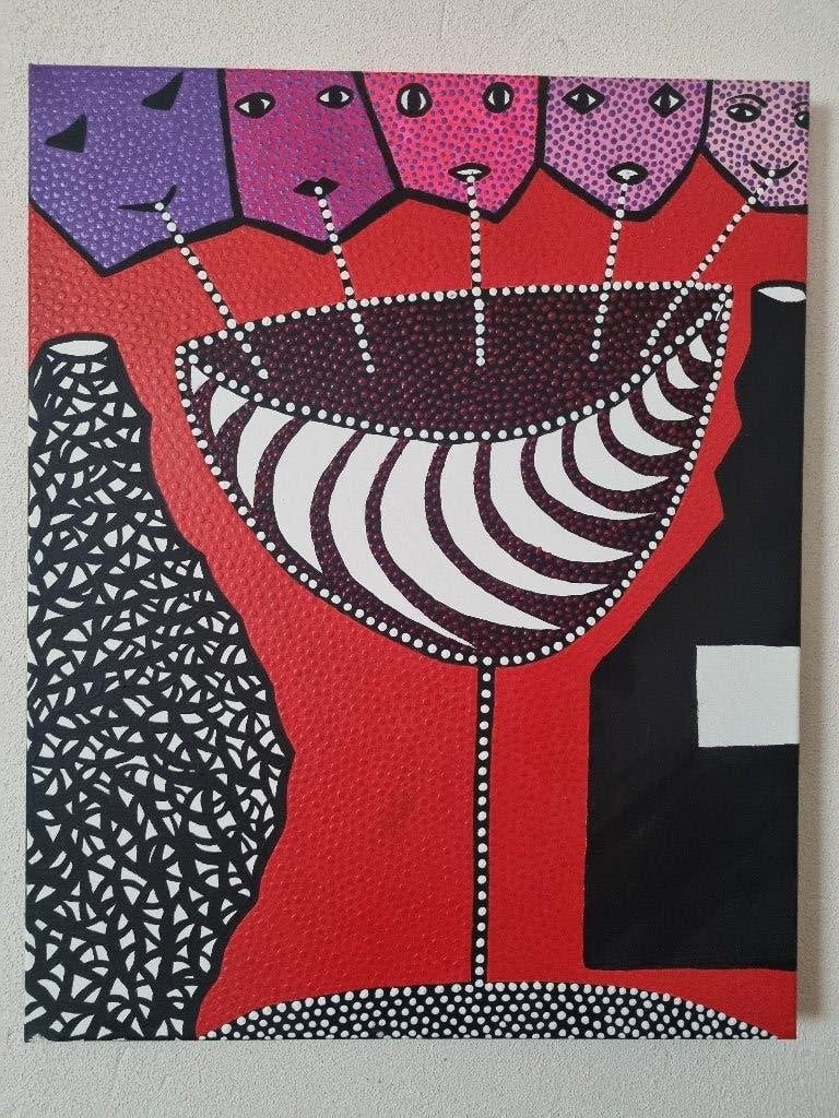 schilderij acryl op doek, Ophalen of Verzenden, Nieuw, Schilderij