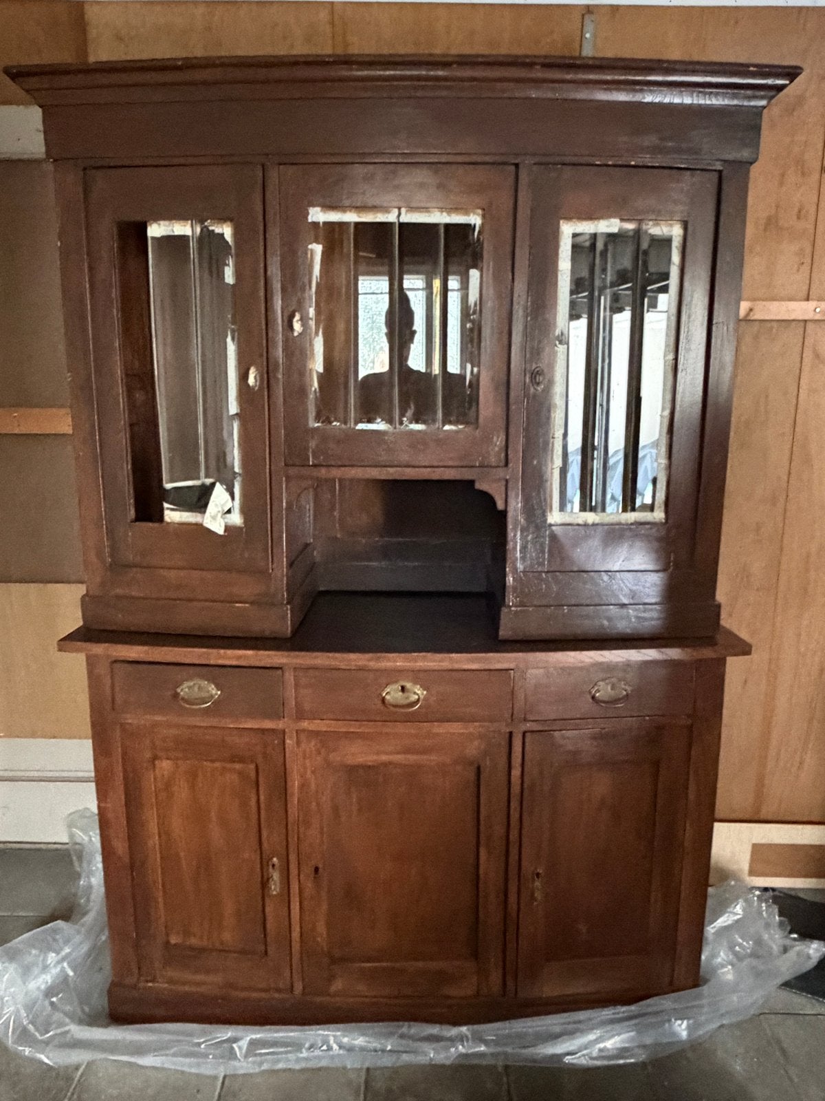 Antieke buffet kast, Ophalen, Overige materialen, 100 tot 150 cm, Zo goed als nieuw