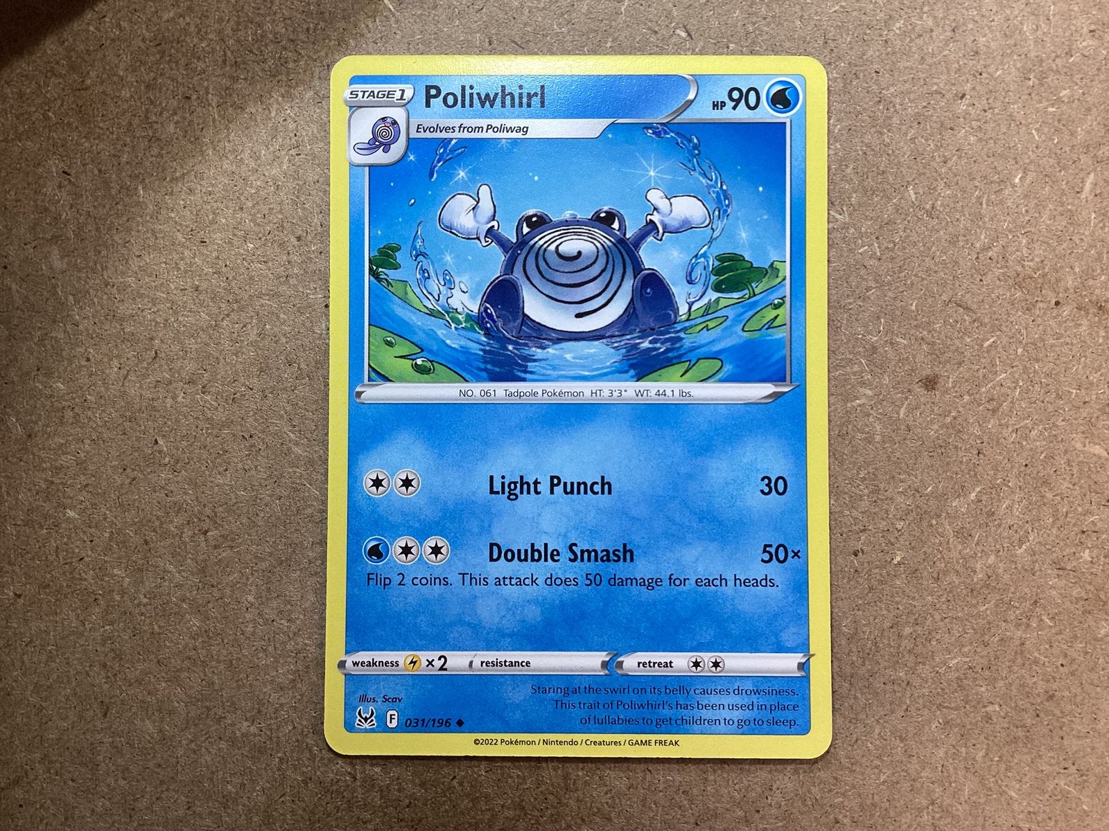 1x Poliwhirl [LOR 031/196] (Near Mint), Ophalen of Verzenden, Zo goed als nieuw, Losse kaart