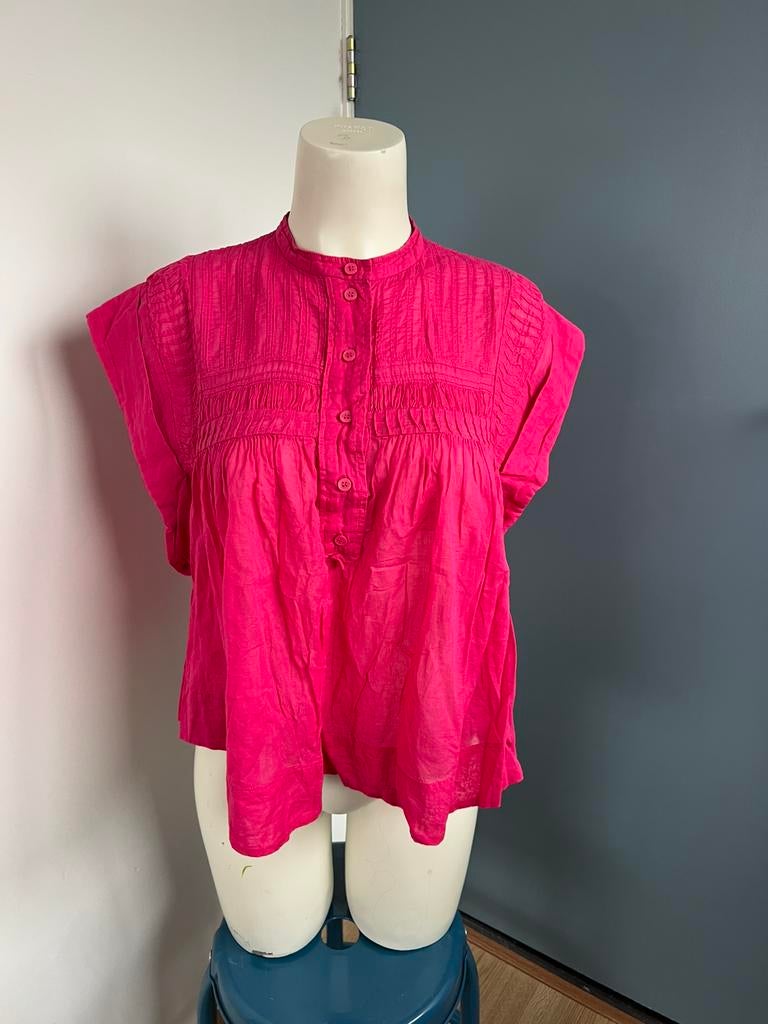 Isabel marant etoile magenta blouse top 38 katoen, Ophalen of Verzenden, Zo goed als nieuw, X, Roze