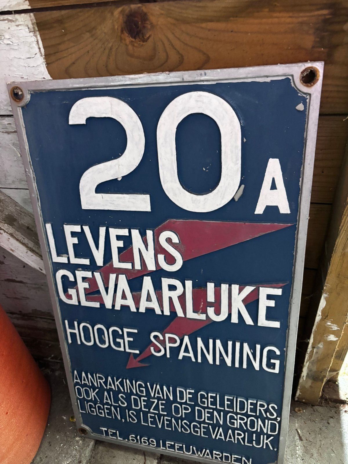 Oud metalen bord, Verzamelen, Ophalen, Gebruikt, Overige typen