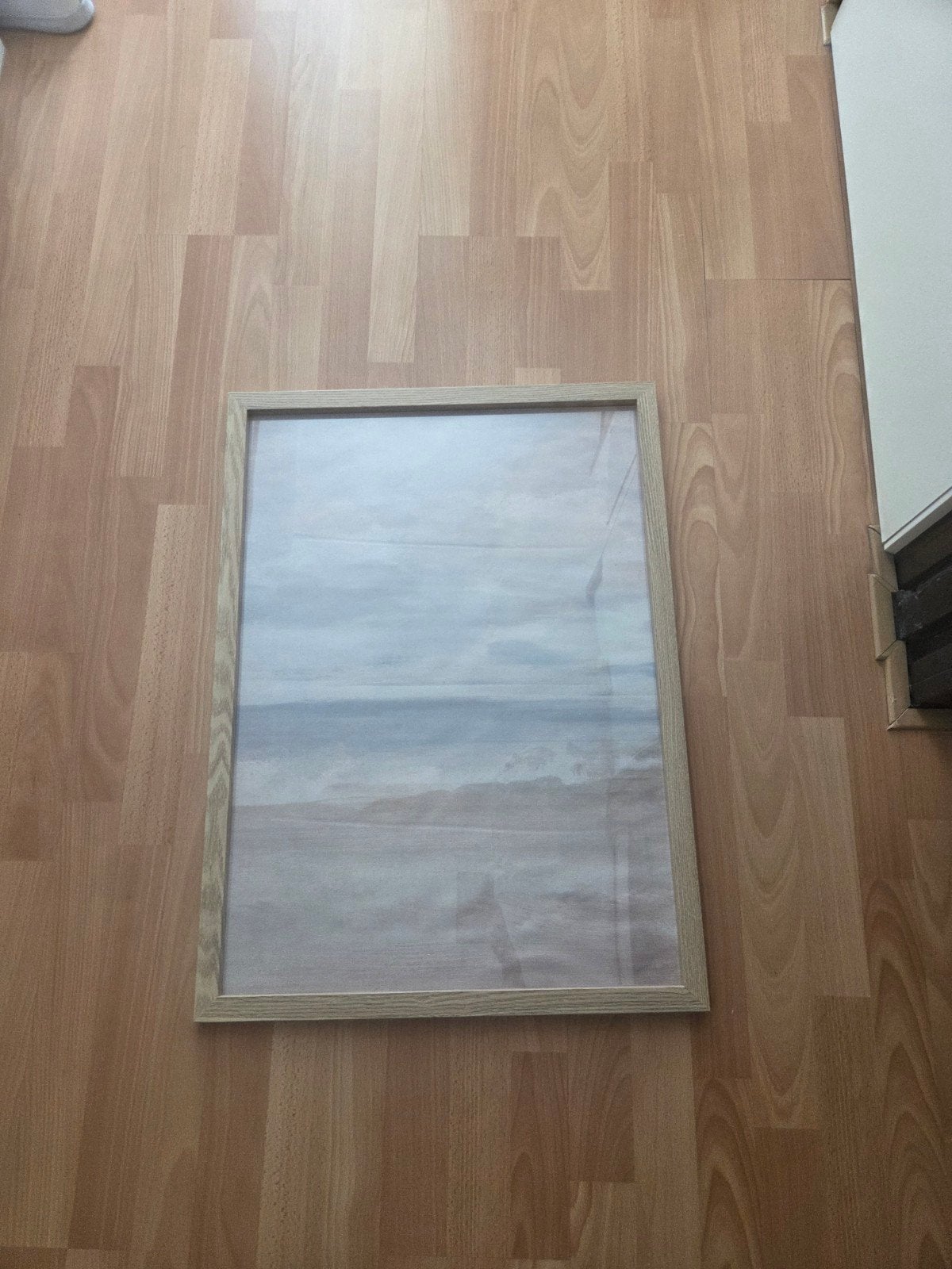 Houten fotolijst met en ophangsysteem, Ophalen, Bruin, Gebruikt, Fotolijst