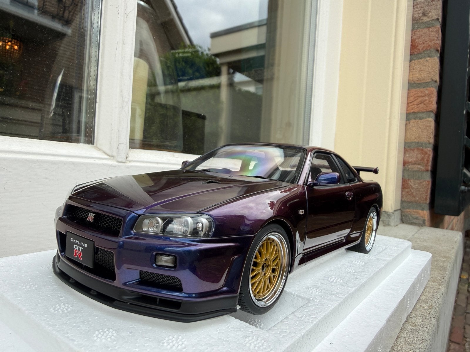 1:18 Nissan Skyline R34 Midnight Purple BBS Autoart 77403, Hobby en Vrije tijd, Modelauto's | 1:18, Auto, Autoart, Nieuw, Ophalen of Verzenden