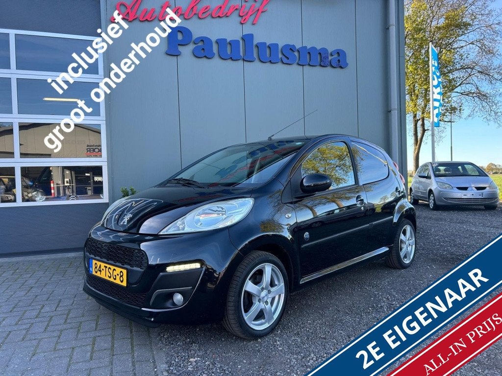 Peugeot 107 1.0 Envy Airco|Bluetooth|Lm-velgen (bj 2012), Auto's, Euro 5, Stof, Gebruikt, Zwart