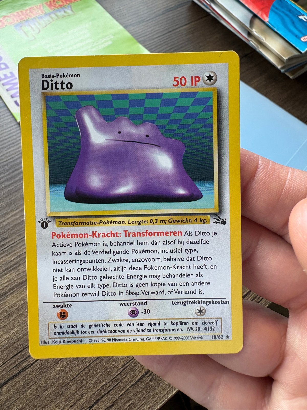 Ditto Fossil Non-Holo 1st. Ed (Ned) (18/62) EX, Ophalen, Zo goed als nieuw, Losse kaart