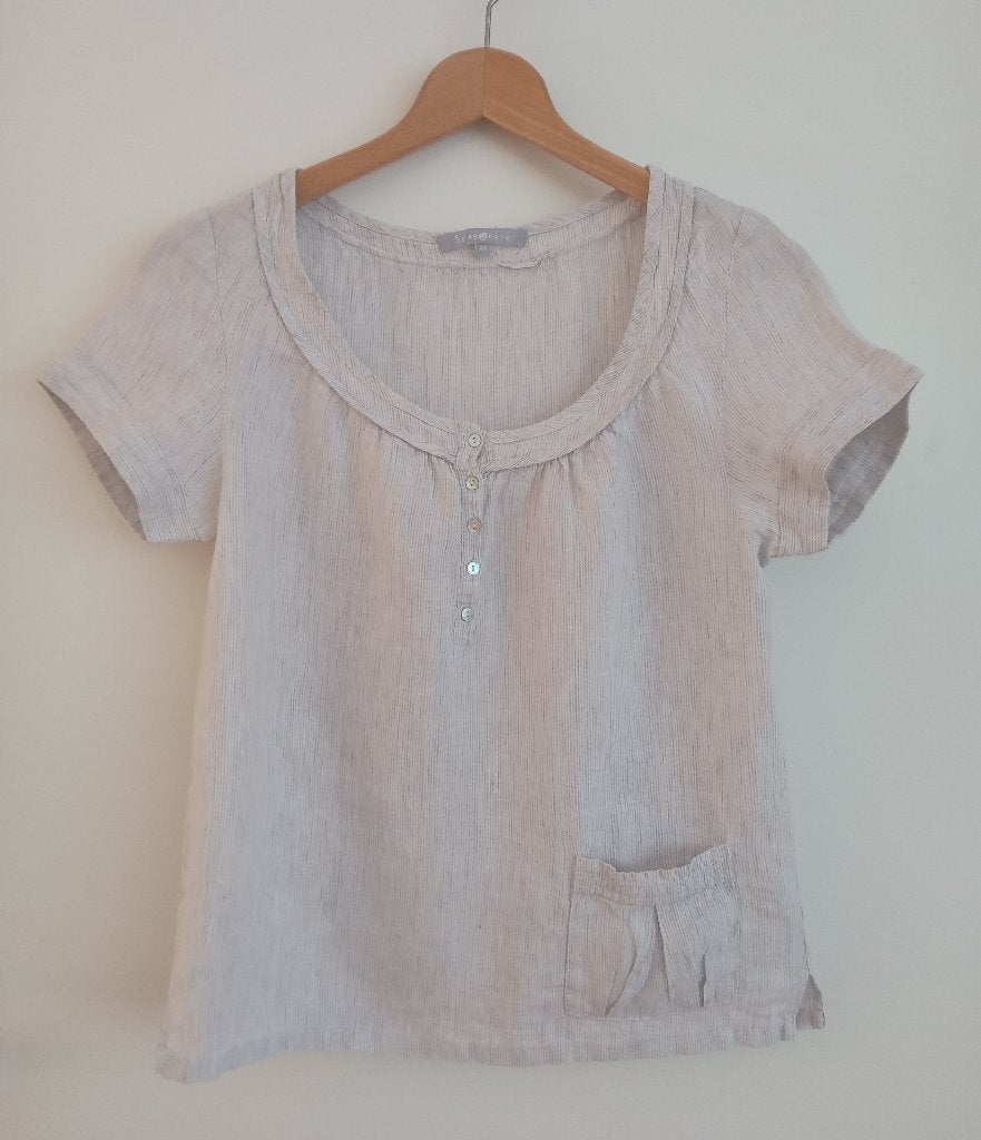 Somewhere linnen beige streepjes blouse, maat 38, Kleding | Dames, Verzenden, Beige, Stichting Angel's Choice, Angelschoice@gmail.com