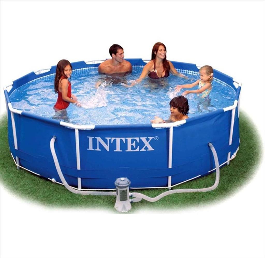 Intex Zwembad Metal Frame Pool 3.1m met 2 pompen en cover, Ophalen, Gebruikt, Rond, Opzetzwembad
