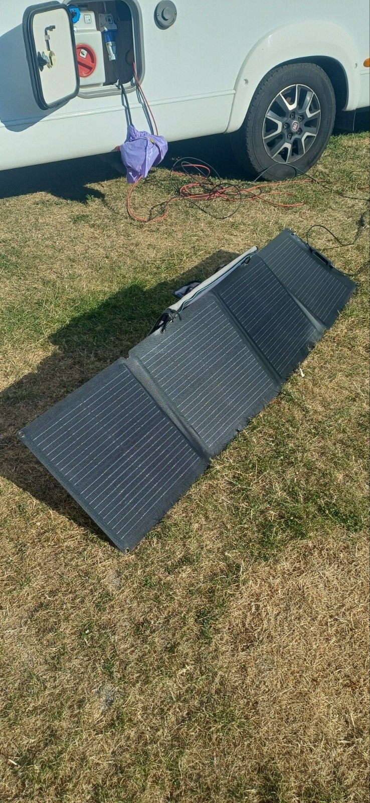 Ecoflow Opvouwbaar Zonnepaneel 110W met Opbergtas/Standaard, Caravans en Kamperen, Ophalen of Verzenden, Zo goed als nieuw