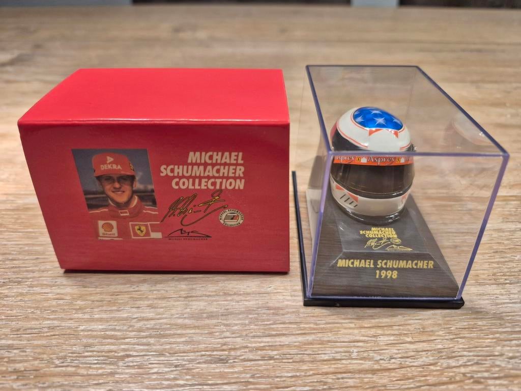 Michael Schumacher 1:5 helm 1998, Verzamelen, Ophalen of Verzenden, Zo goed als nieuw, Formule 1