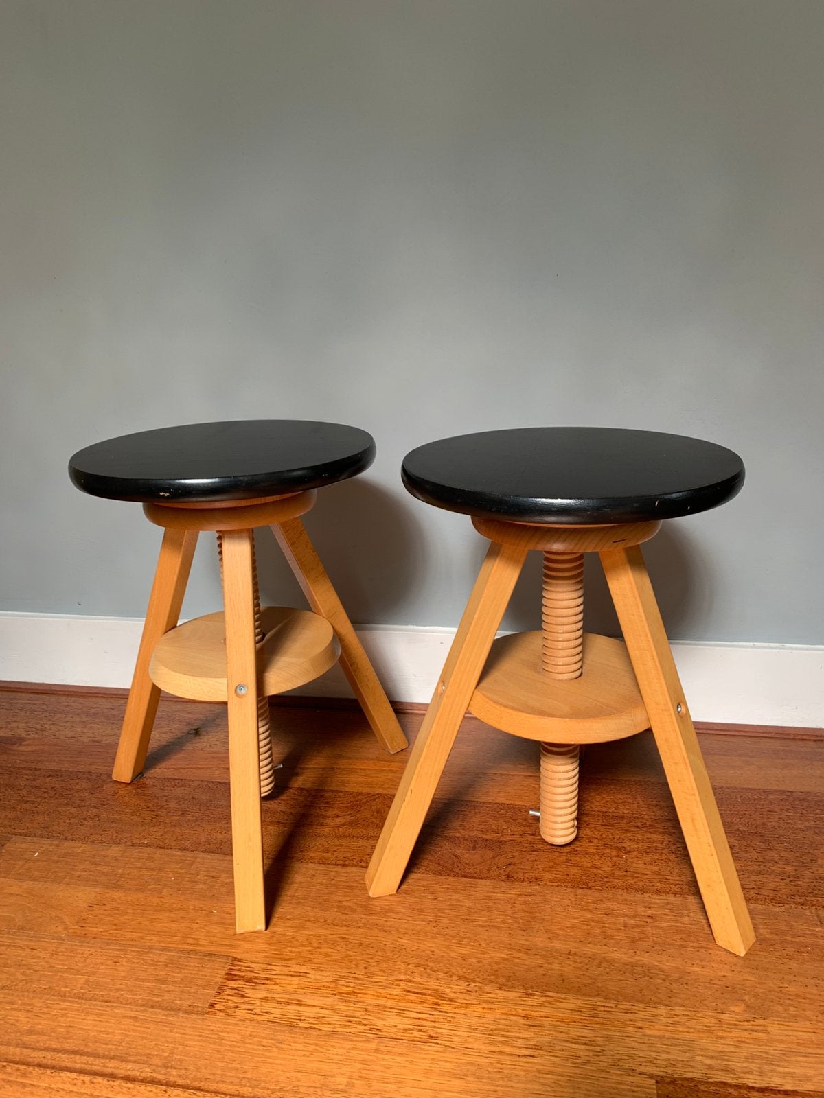 Vintage piano krukken Ikea type Ringo set van 2 jaren 80 90, Ophalen, In hoogte verstelbaar, Zo goed als nieuw, Hout