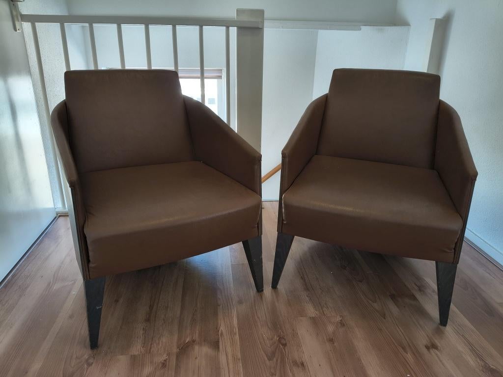 2 prachtige Vintage Potocco fauteuils Made in Italy!, Huis en Inrichting, Fauteuils, Ophalen, Minder dan 50 cm, Gebruikt, Vintage