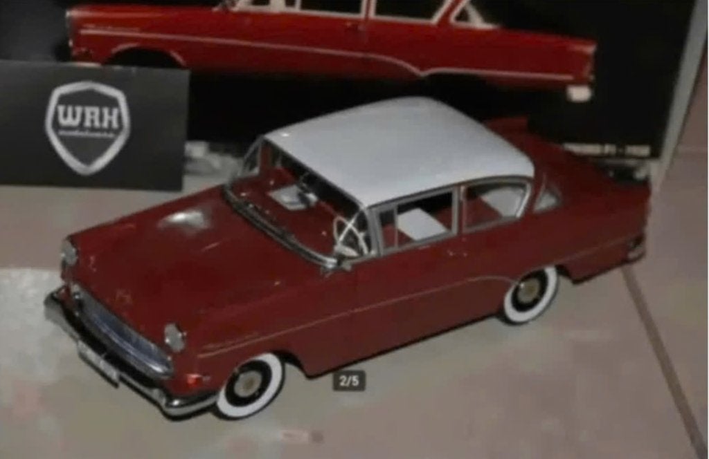 1:18 OPEL REKORD P1 bordeaux red Minichamps in doos WRH, Verzenden, Zo goed als nieuw, Auto, MiniChamps