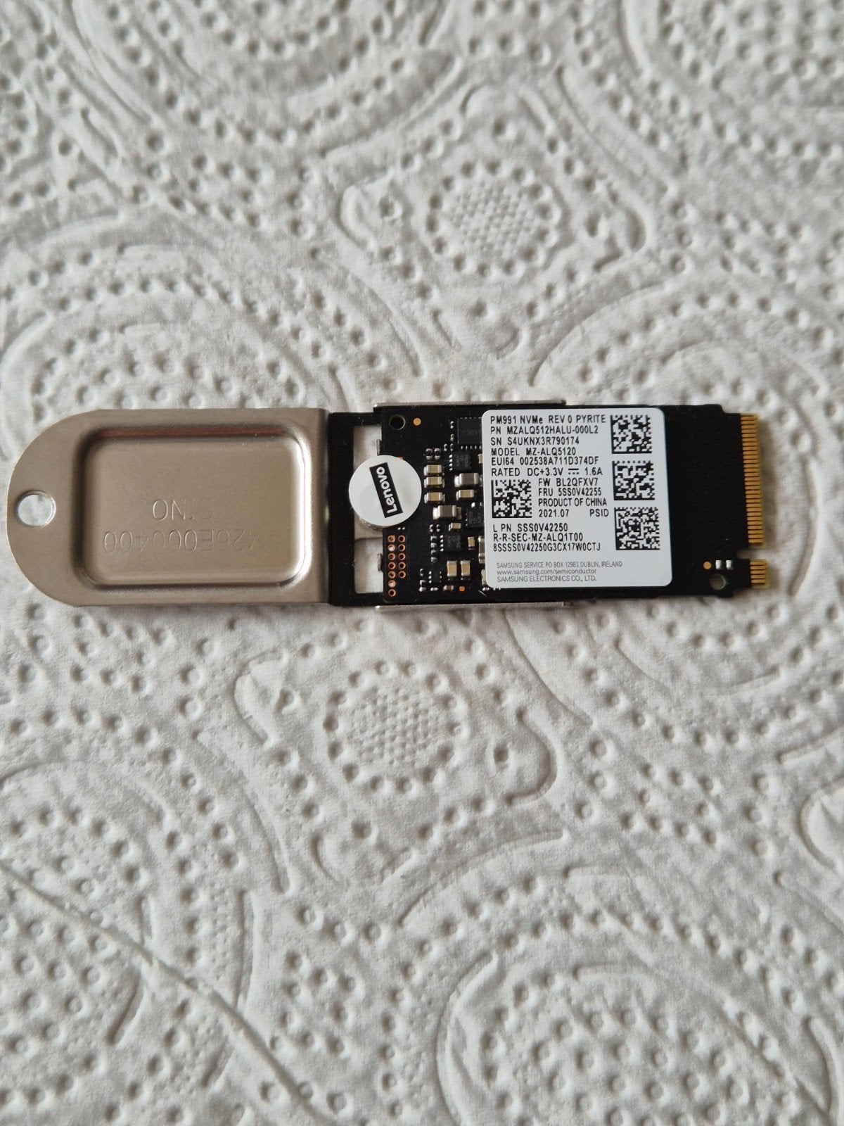 Samsung PM991 NVMe SSD 512GB M.2 MZALQ512HALU, Computers en Software, Ophalen, Intern, 512GB, Zo goed als nieuw