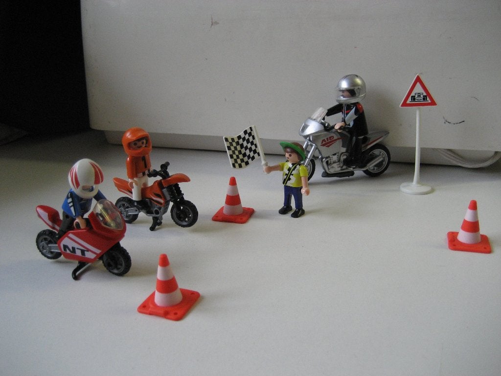 playmobil motorcross kinderen met ouder, Ophalen of Verzenden, Zo goed als nieuw