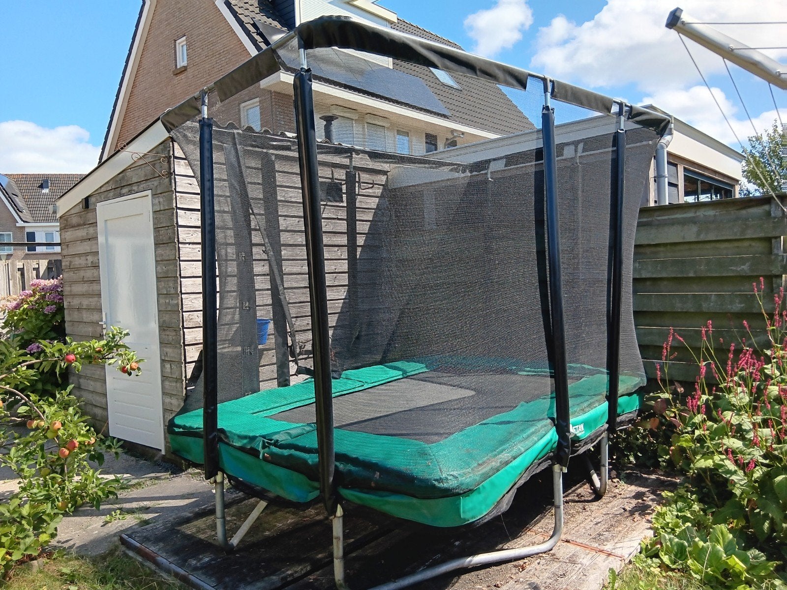Etan trampoline met veiligheidsnet rechthoek 281x201cm, Ophalen, Zo goed als nieuw