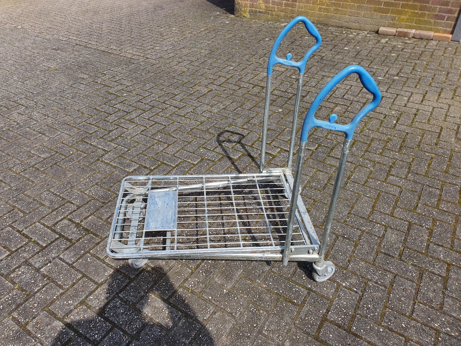 Handige transportkar met blauwe handvatten, Doe-het-zelf en Verbouw, Gebruikt, Transportkar, Ophalen of Verzenden, X