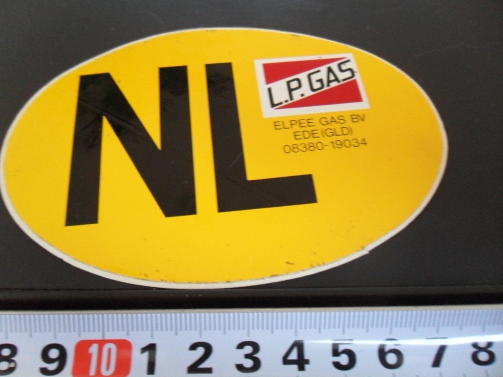 sticker Bumpersticker NL L.P. Gas ELPEE GAS BV  EDE (GLD), Ophalen, Zo goed als nieuw