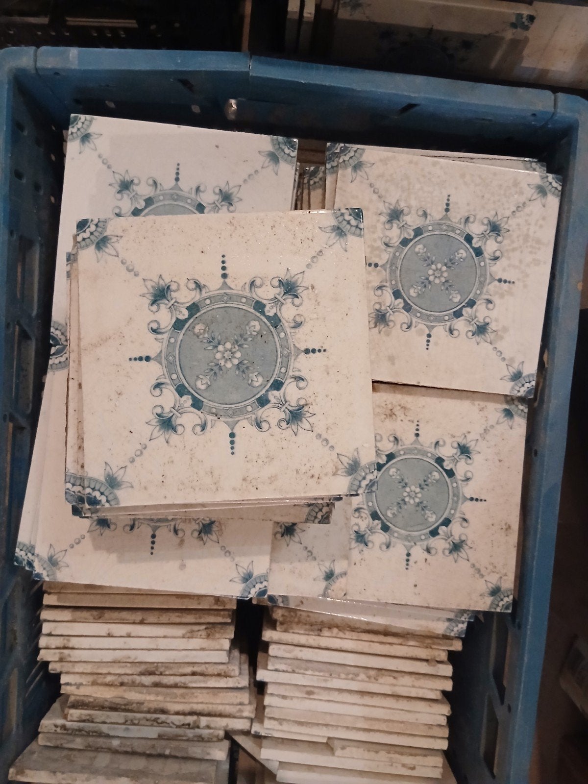 Antieke tegels,blauw, siertegel 15 x 15, Ophalen of Verzenden