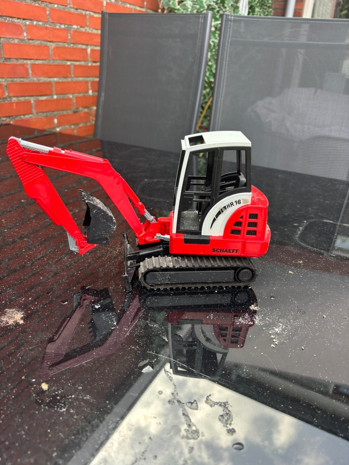 Bruder minikraan, Ophalen, Gebruikt