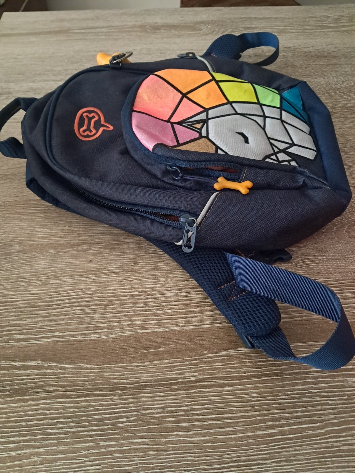 Leuke kinderrugzak met kleurrijk design, Overige merken, Gebruikt, Minder dan 30 cm, Ophalen of Verzenden