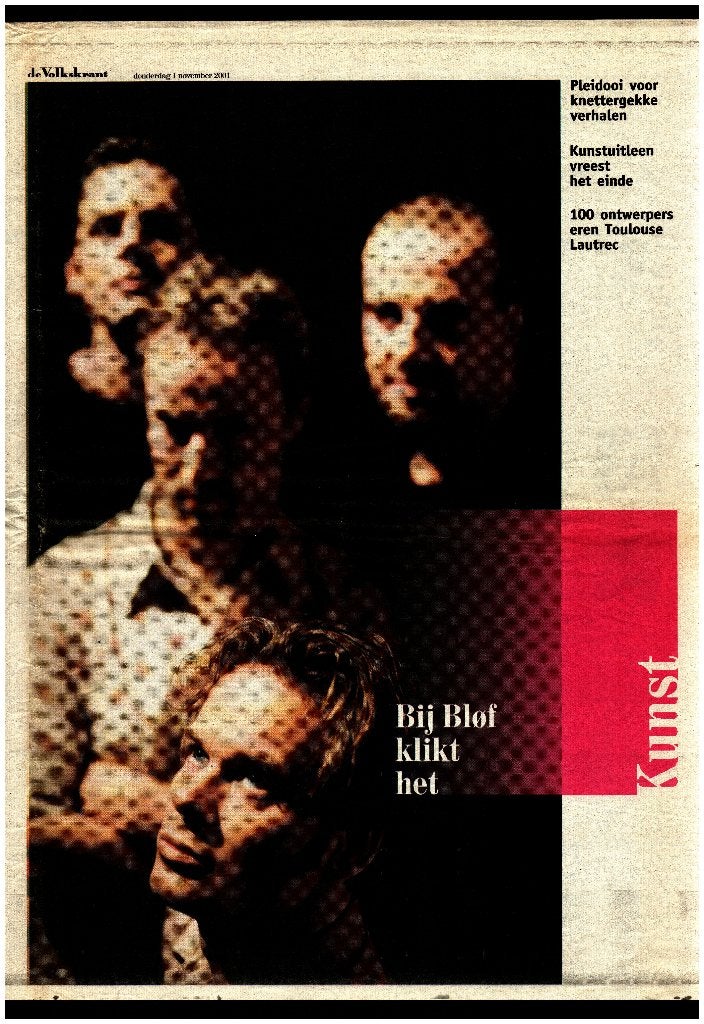 kunstkatern De Volkskrant 1 november 2001 (KRT 2), Boeken, Ophalen of Verzenden, Gelezen, Krant