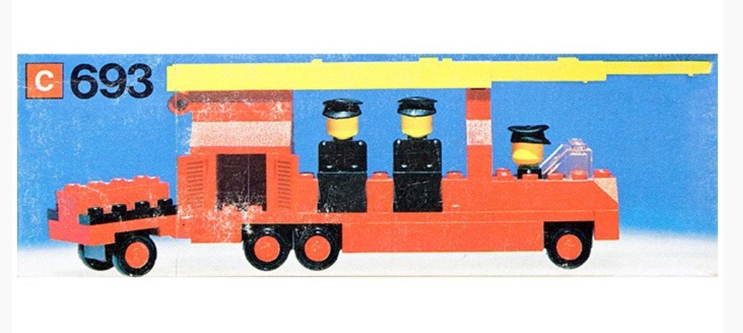 Lego 693 ~ Fire Engine with Fireman, Gebruikt, Overige thema's, Lego, Ophalen of Verzenden