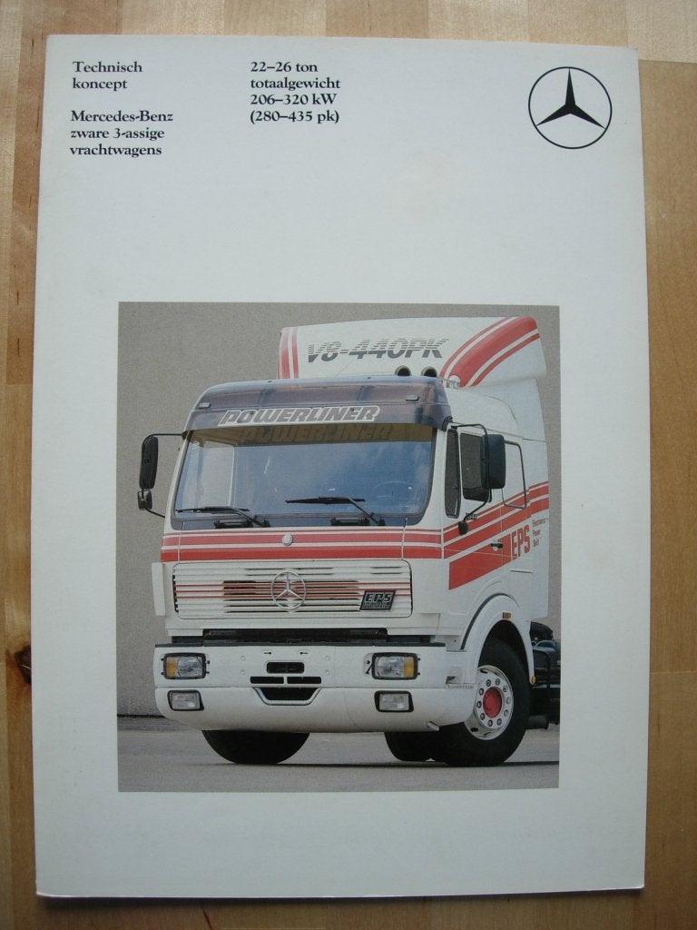 Mercedes Zware Bakwagen Brochure - 1986 2228 t/m 2644, Zo goed als nieuw, Mercedes-Benz, Mercedes, Ophalen of Verzenden