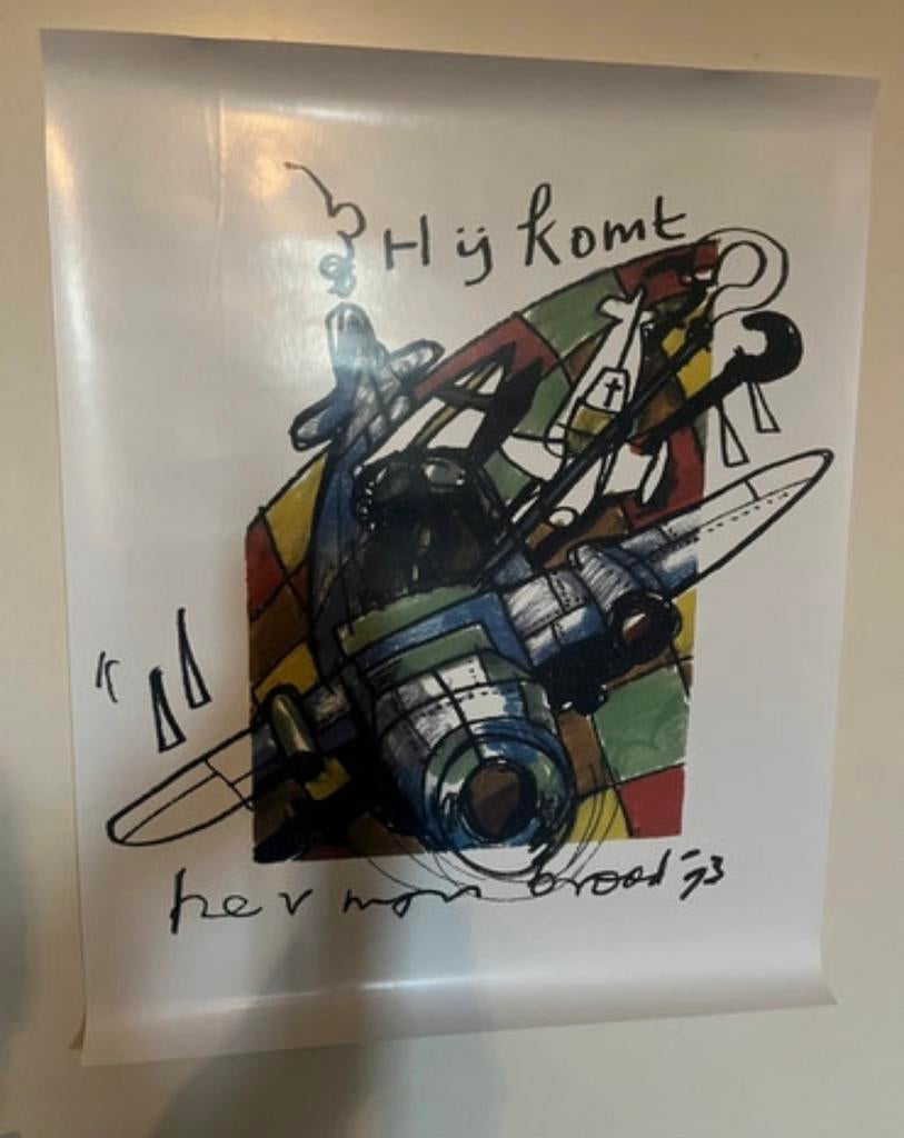 Herman Brood Litho, Antiek en Kunst, Kunst | Litho's en Zeefdrukken, Verzenden