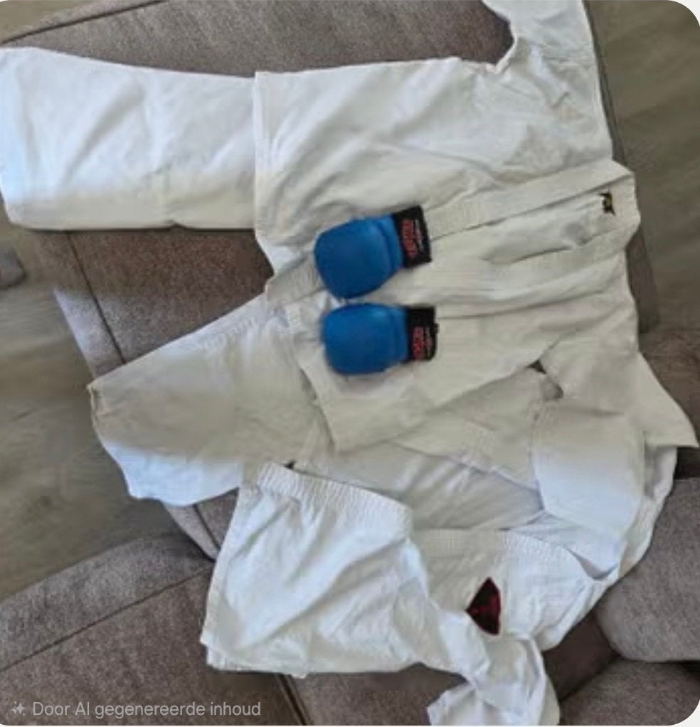 Karatepak met handschoenen, Ophalen, Gebruikt, Maat XS of kleiner, Vechtsportpak