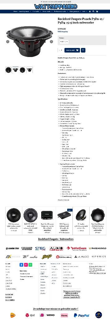 Rockford Fosgate Punch P3D2-15 / P3D4-15 15 inch subwoofer, Audio-design, Nieuw, Am Breilingsweg 3, 76709 Kronau, Duitsland, Ophalen of Verzenden